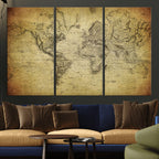 Push Pin World Map Canvas Print | Travel Tracker Wall Art