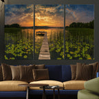 Lake and Flower Wall Art Canvas Print