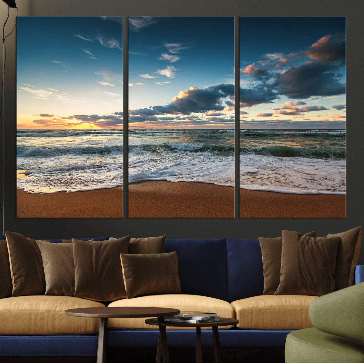 Ocean Beach Wall Art Canvas Print Sunset Artwork Print