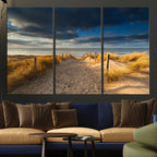 Ocean Beach Dark Clouds Wall Art Canvas Print
