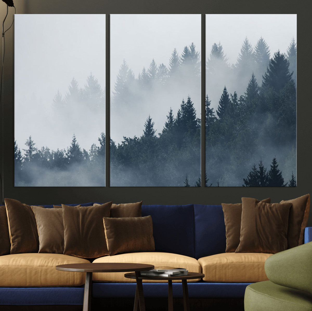 Foggy Pine Forest Wall Art Canvas Print