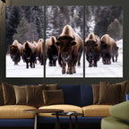 Bison Wall Art Canvas Print, Bison Herd Canvas Wall Art