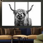 Fanny Scottish Highland Cow Cattle Art Print Farmhouse Wall Art Canvas Print