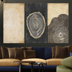 Tree Rings Canvas Wall Art Print, Minimalist Natural History in Modern Decor