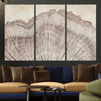 Tree Ring Wall Art Triptych, Rustic Wood Ring Canvas Print