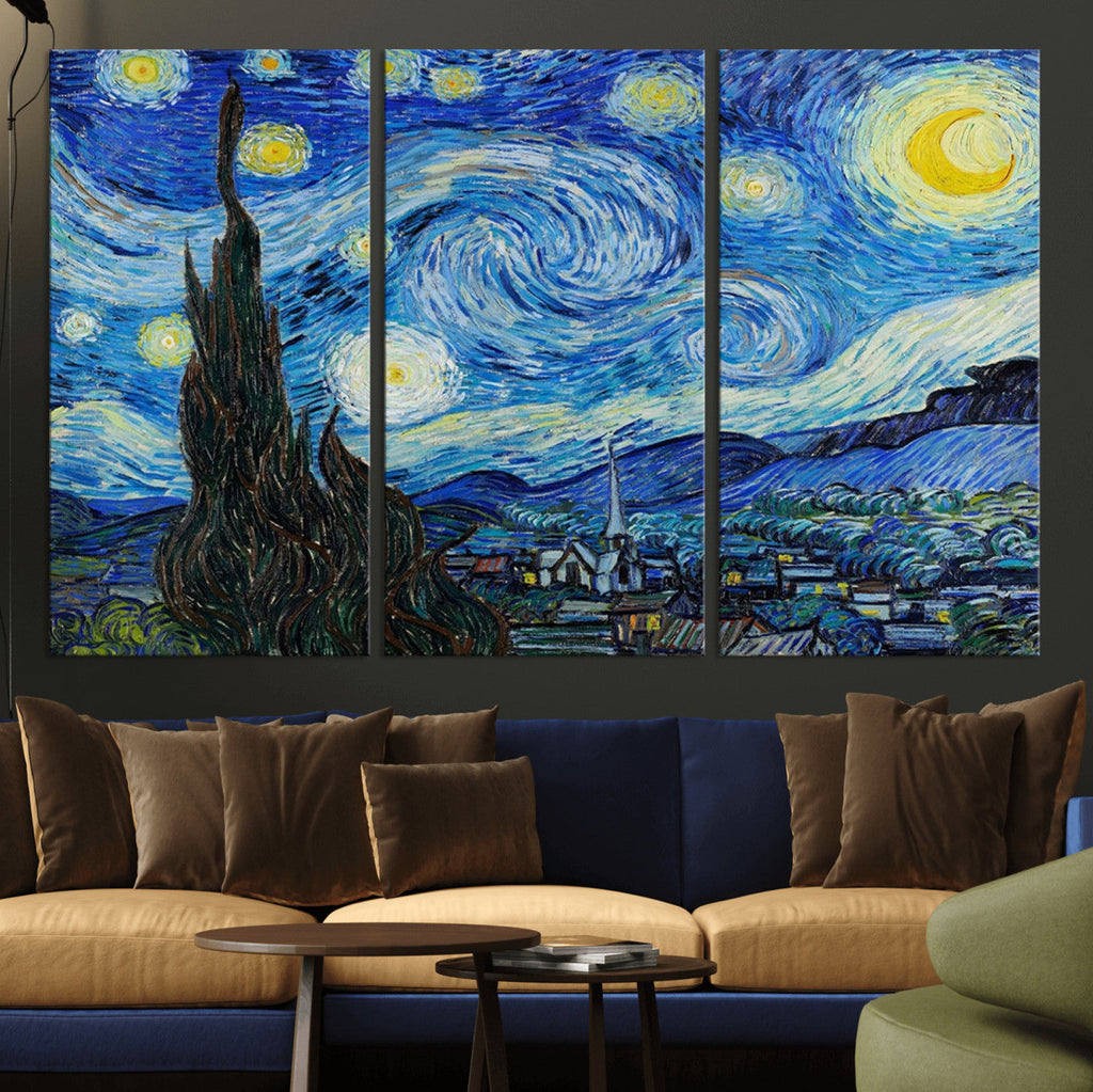 Vincent Van Gogh The Starry Night Abstract Wall Art Canvas Print