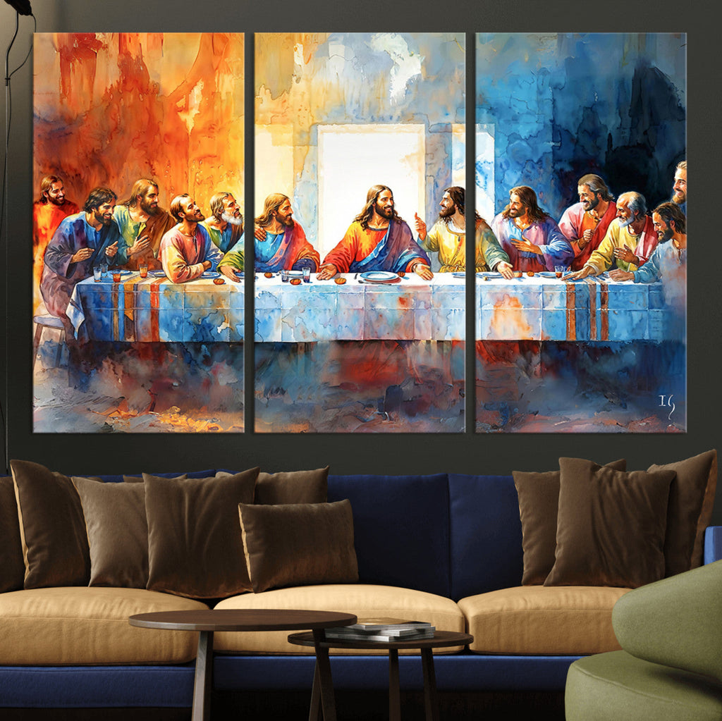 Abstract Watercolor The Last Supper Wall Art