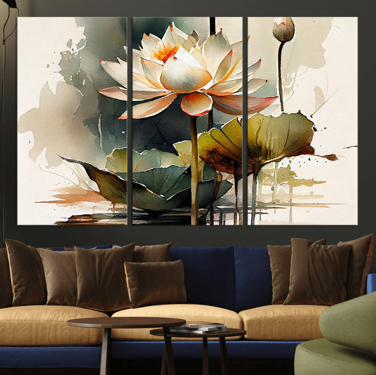 Lotus Flower Watercolor Canvas Print | A Symbol of Serenity and Growth in Soft Watercolors