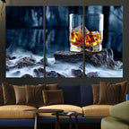 Whiskey Ice Wall Art Canvas Print
