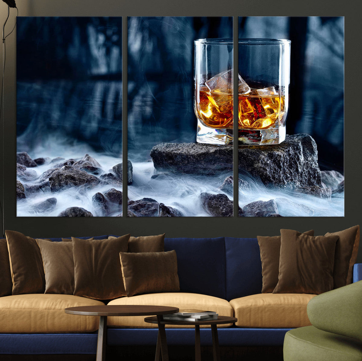 Whiskey Ice Wall Art Canvas Print