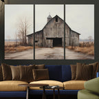 Farmhouse Rustic Barn Wall Art Canvas Print, Framed and Ready to Hang