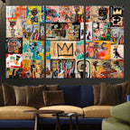 Abstract Art Collage Wall Art Canvas Print, Urban Graffiti Style