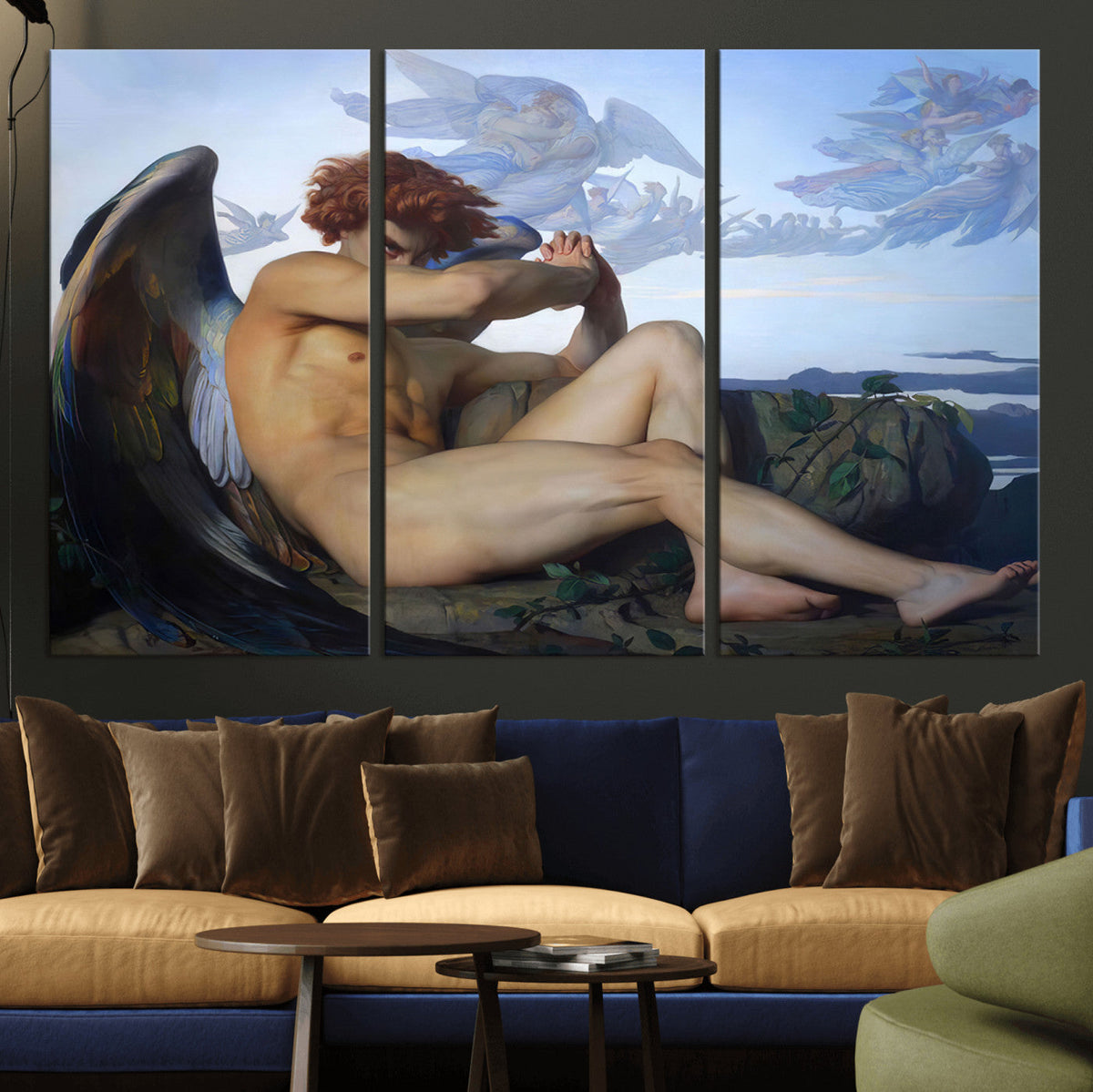 Fallen Angel Wall Art Canvas Print, Alexandre Cabanel Classic Art Reproduction