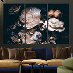 Pink Peonies Flowers Large Canvas Art Print