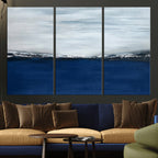 Navy Blue Abstract Wall Art Canvas Print