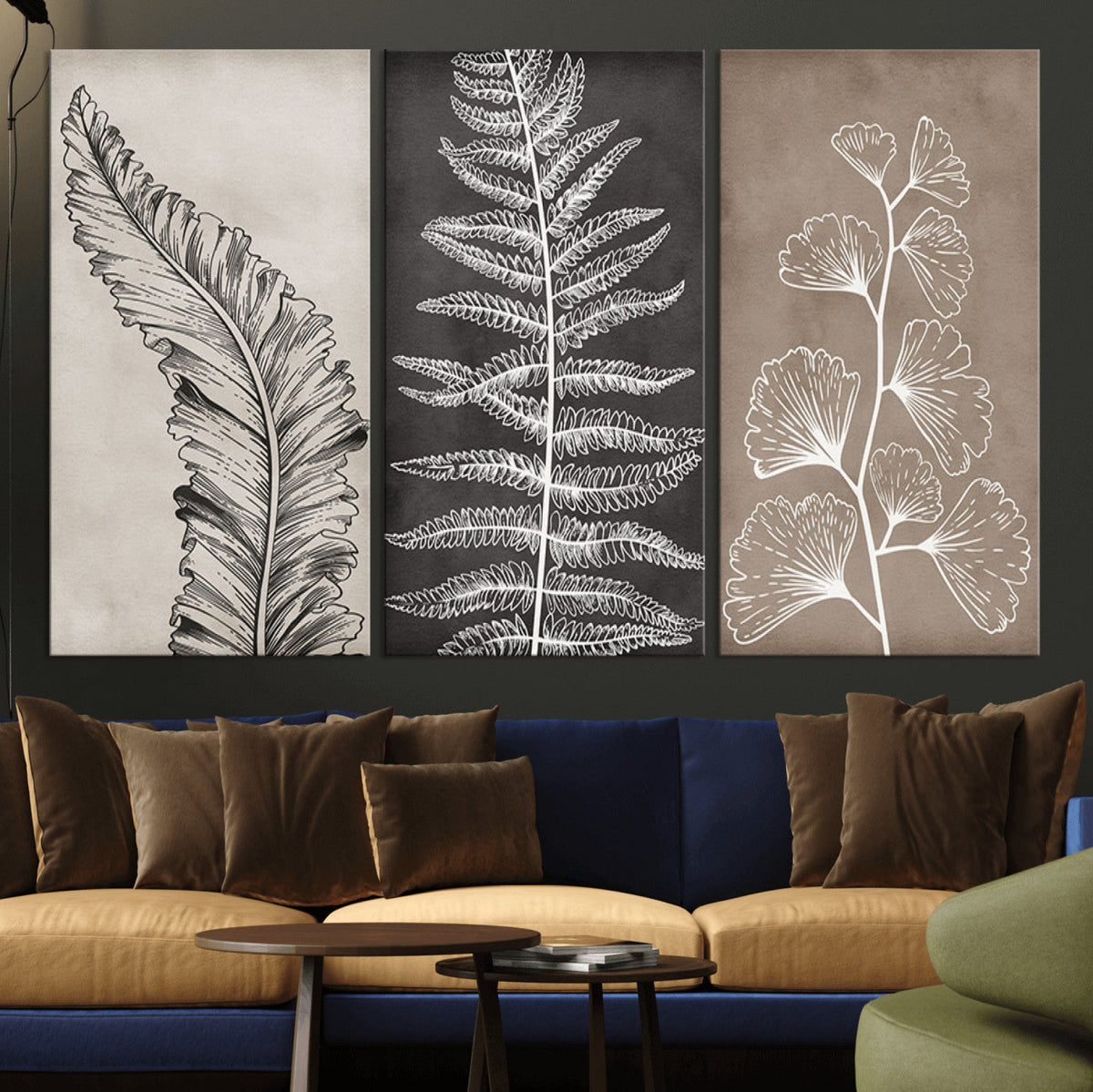 Minimalist Botanical Wall Art Canvas Print, Framed and Ready to Hang