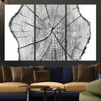 Rustic Tree Ring Wall Art Canvas Print, Framed and Ready to Hang