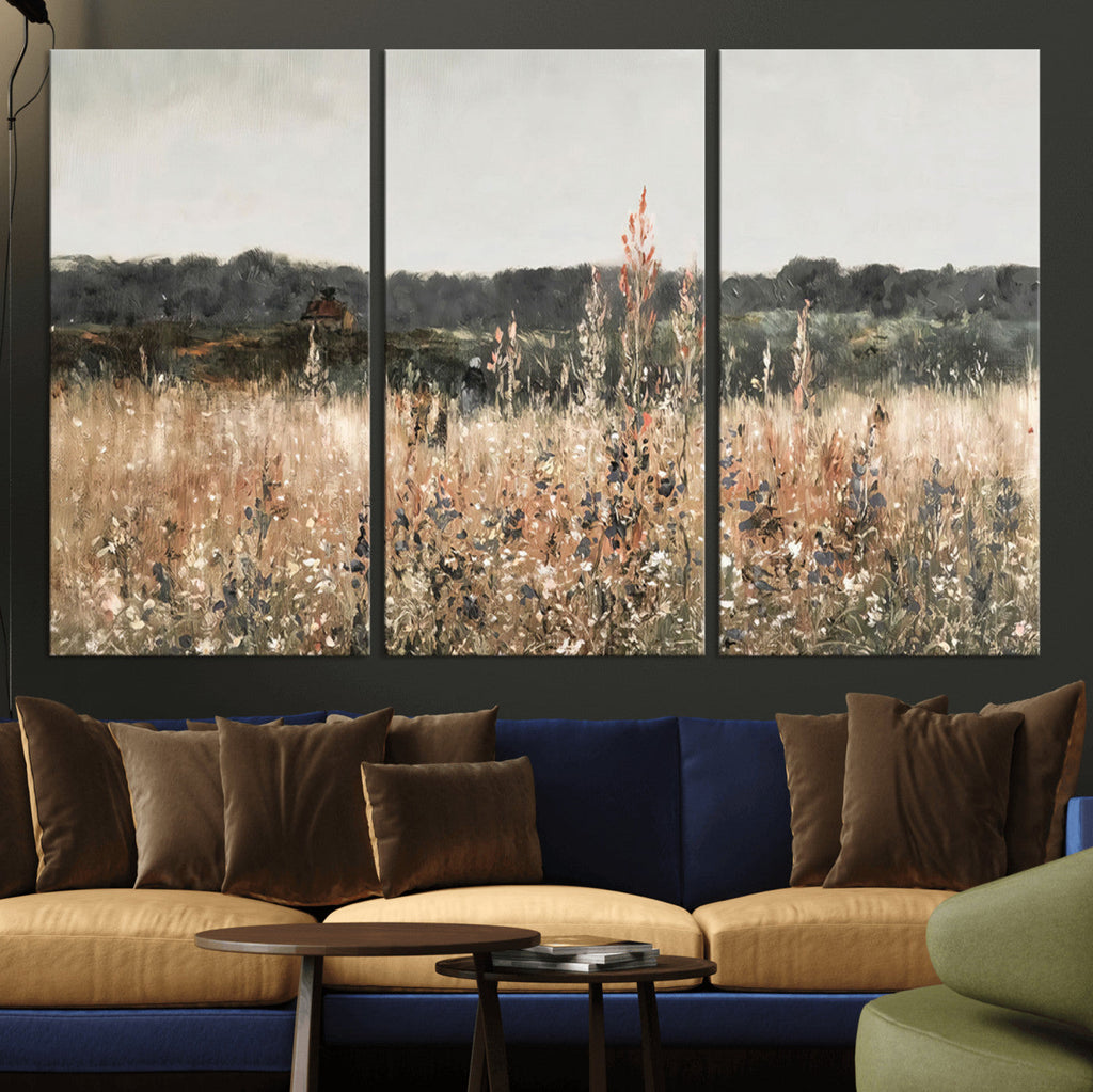 Rustic Field Landscape Wall Art Print, Giclee Canvas Wall Art