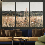 Rustic Field Landscape Wall Art Print, Giclee Canvas Wall Art