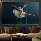 Ballet Dancer Wall Art | Framed Graceful Pose Canvas