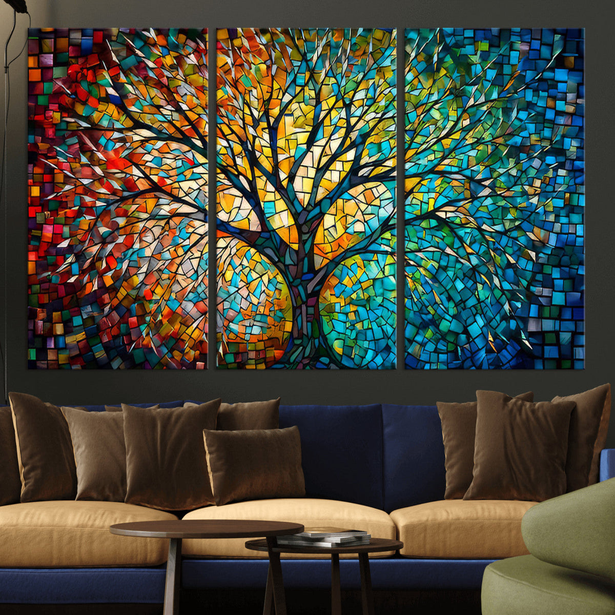 Yggdrasil Tree of Life Wall Art Print | Mosaic Style Canvas Wall Art