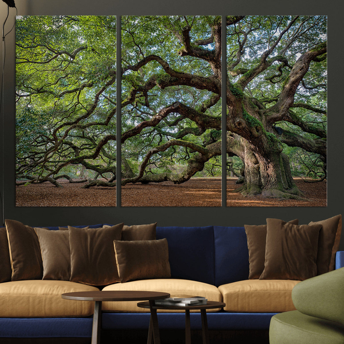 Historic Tree Wall Art | Framed Mossy Branch Canvas Artwork