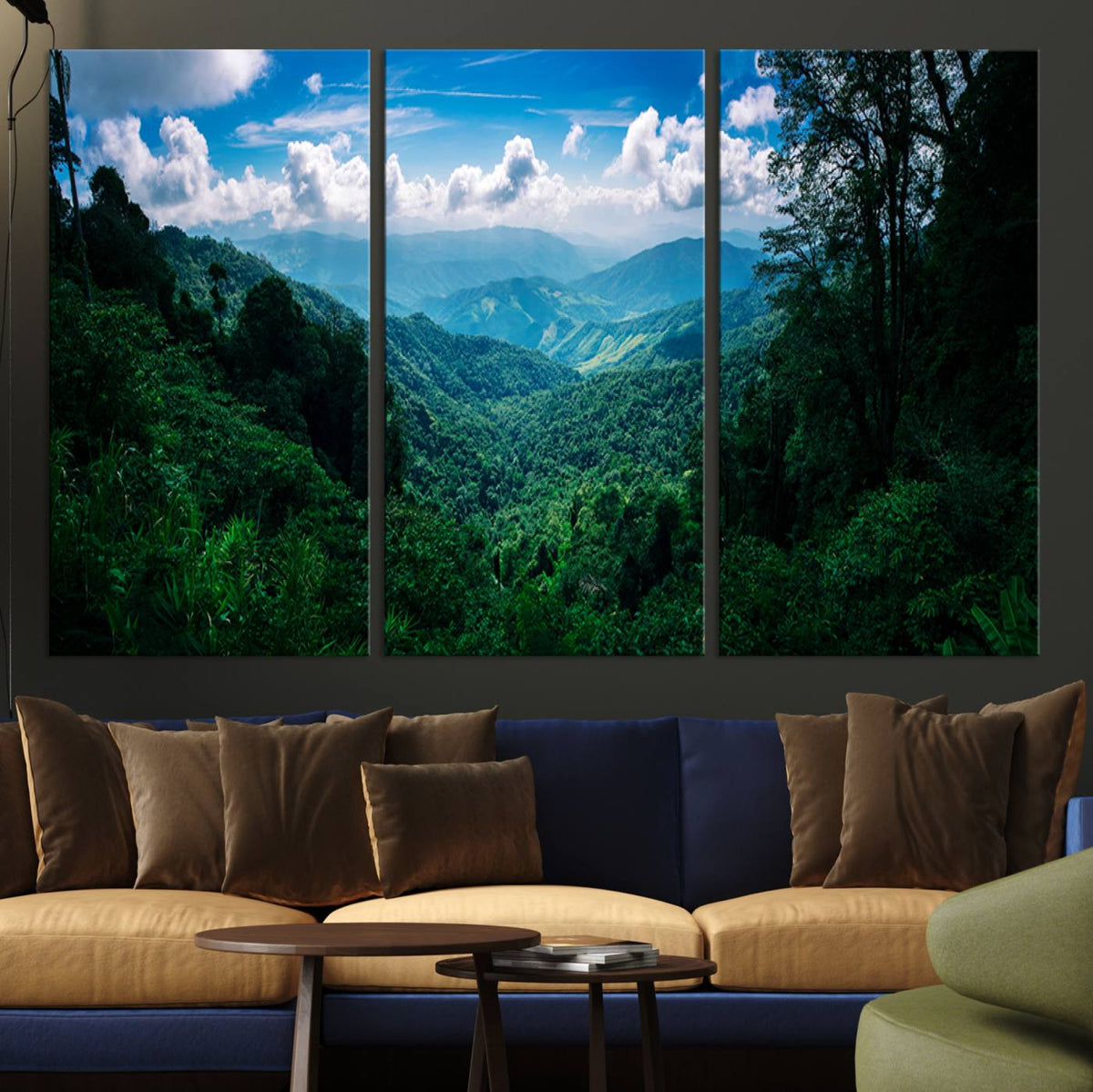 Tropical Jungle Wall Art Canvas Print | Framed Lush Valley