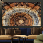 Tree Rings Wall Art Canvas Print, Rustic Wood Grain