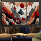 Abstract Mountain Wall Art Canvas Print | Vibrant Stylized Landscape
