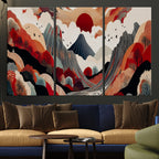 Abstract Mountain Wall Art | Framed Vibrant Landscape Canvas