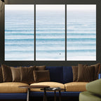 Ocean Wave Surfer Wall Art | Framed Minimal Seascape Canvas
