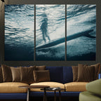 Underwater Surf Wall Art | Framed Ocean Wave Canvas Artwork