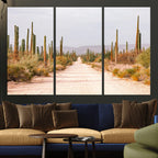 Desert Cactus Wall Art | Framed Southwestern Canvas Artwork