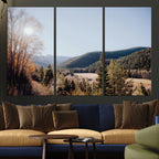 Rustic Landscape Wall Art Canvas Print, Serene Valley Scene