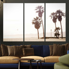 Coastal Light Wall Art Canvas Print, Framed Relaxing Shoreline Art, Minimalist Ocean Tropical Decor
