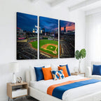 Target Field Wall Art Canvas Print, Baseball Stadium Scene
