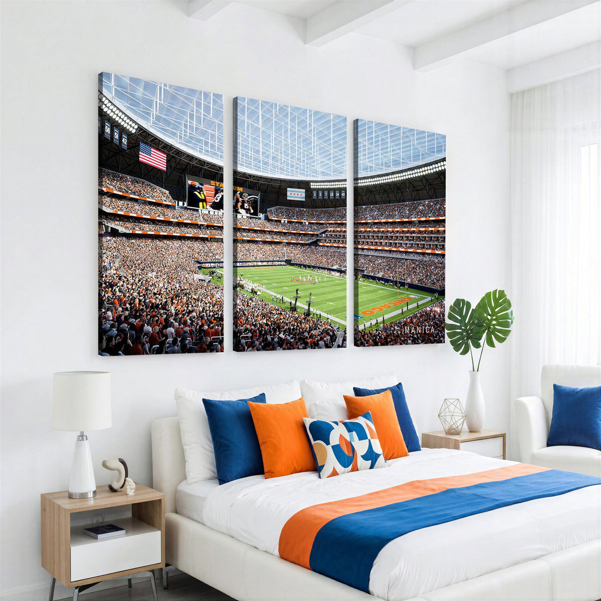 Chicago Bears Soldiers Field Wall Art Canvas Print, Framed and Ready to Hang