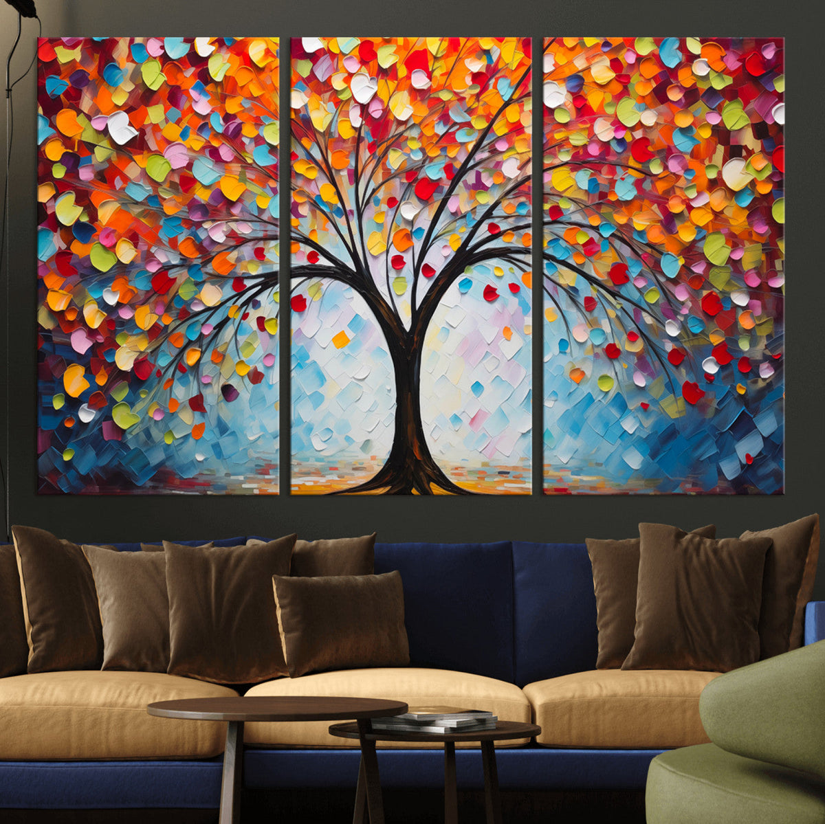 Vibrant Tree of Life Canvas Wall Art | Colorful Abstract Nature