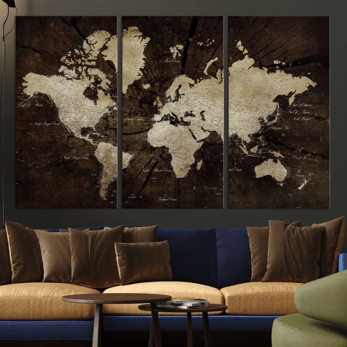 World Map Wall Art Canvas Print | Framed Travel Map Wall Art
