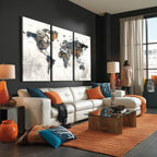 World Map Wall Art Canvas Print for Office Wall Decor