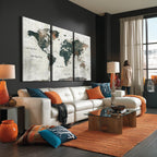 World Map Canvas Print | Framed Travel Map Wall Art for Couples