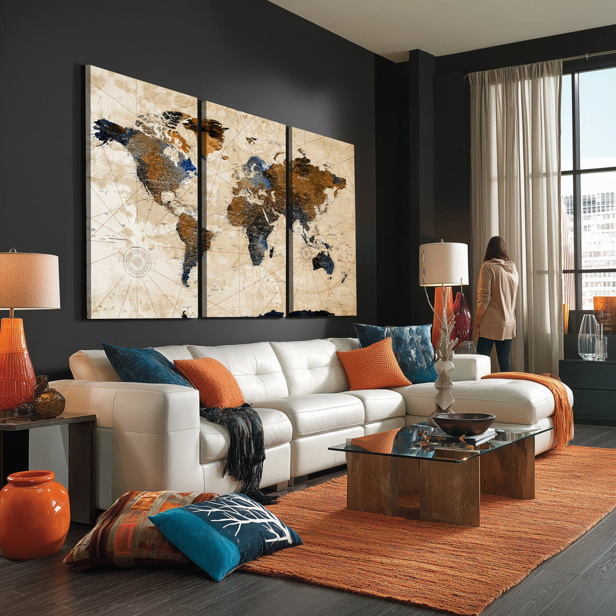 World Map Canvas Art Print | Framed Travel Map Wall Art