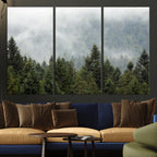 Misty Mountain Forest Wall Art Canvas Print