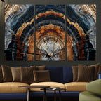 Abstract Wood Grain Canvas Print, Tree Ring Pattern Wall Art, Extra Large Living Room Wall Decor