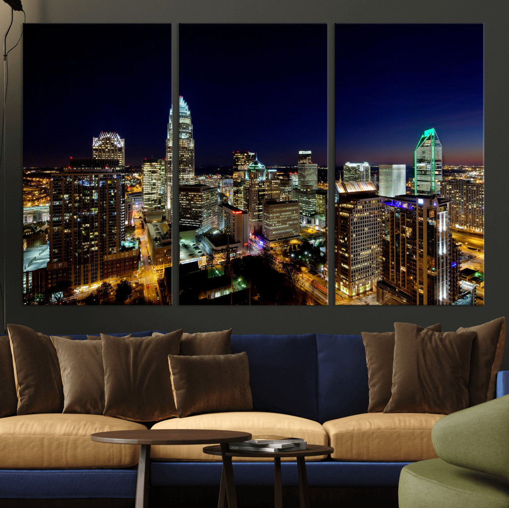 Atlanta Skyline Wall Art Canvas Print | Modern Cityscape