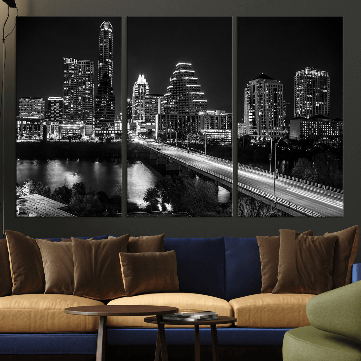 Austin Skyline Wall Art Canvas Print, Austin Downtown Night Cityscape