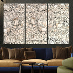 Abstract Bison Wall Art Canvas Print, Abstract Animal Art for Cabin Decor