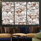 Abstract Longhorn Herd Wall Art Canvas Print