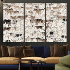 Abstract Texas Cow Canvas Print for Cabin and Western Home Decor