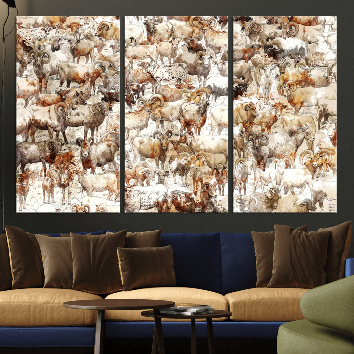 Farmhouse Bighorn Sheep Wall Art Canvas Print